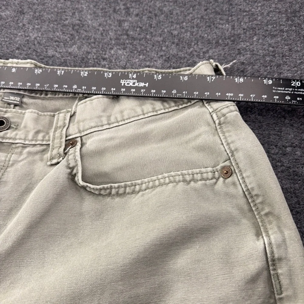 Eddie Bauer Mens Sage Green Cotton Canvas Straight Leg Pants 36x32 D1753291